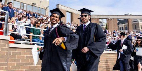 Graduates in cap and gown